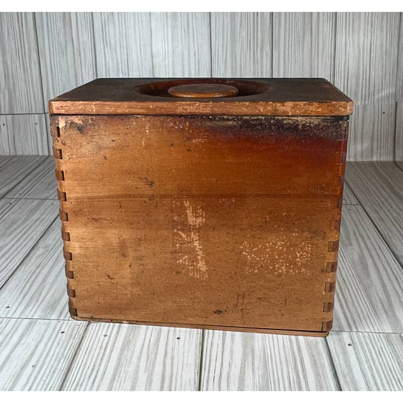 VTG Japanese Fire Box with Lid Rooster Chicken by Woodpecker Wood Ware - Picture 9 of 9